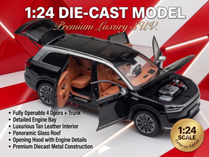 1:24 Scale Luxury SUV Diecast Model – Premium Black Edition