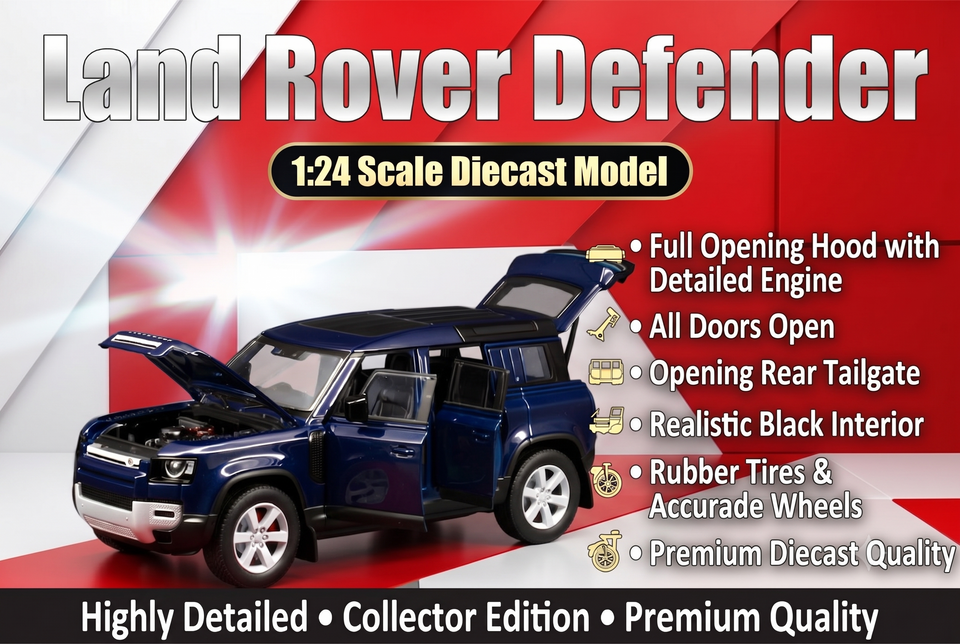 Land Rover Defender 1:24 Scale Diecast Model – Premium Edition