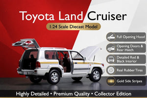 1:24 Toyota Land Cruiser Diecast Model SUV | Detailed Interior | Opening Hood & Doors